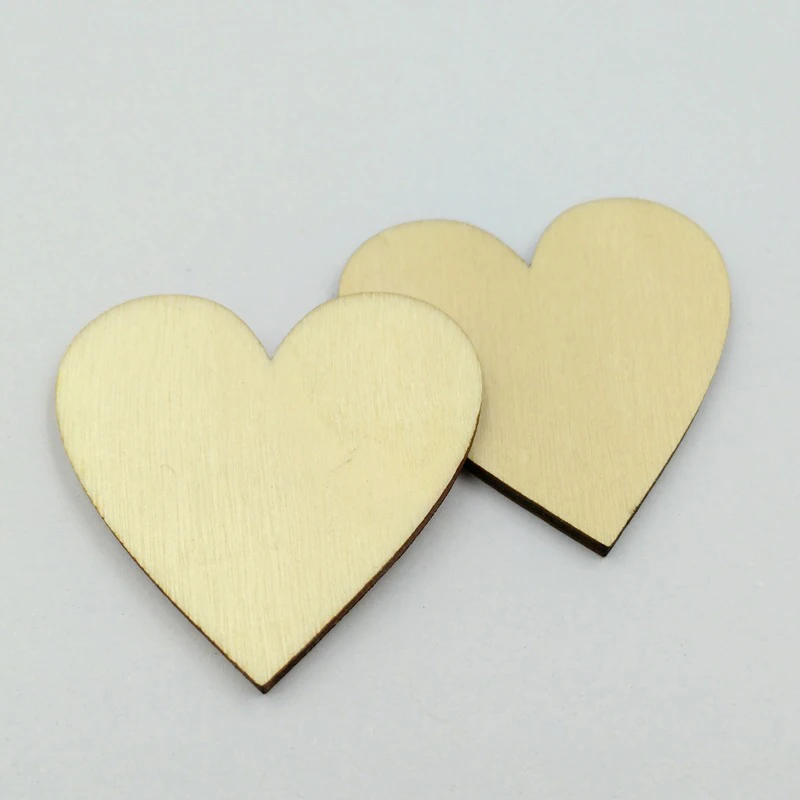 

50 Pcs Button Wedding Ornaments Wood Slices Discs Natural Crafts Supplies Blank Unfinished DIY Blank Heart Eco-Friendly