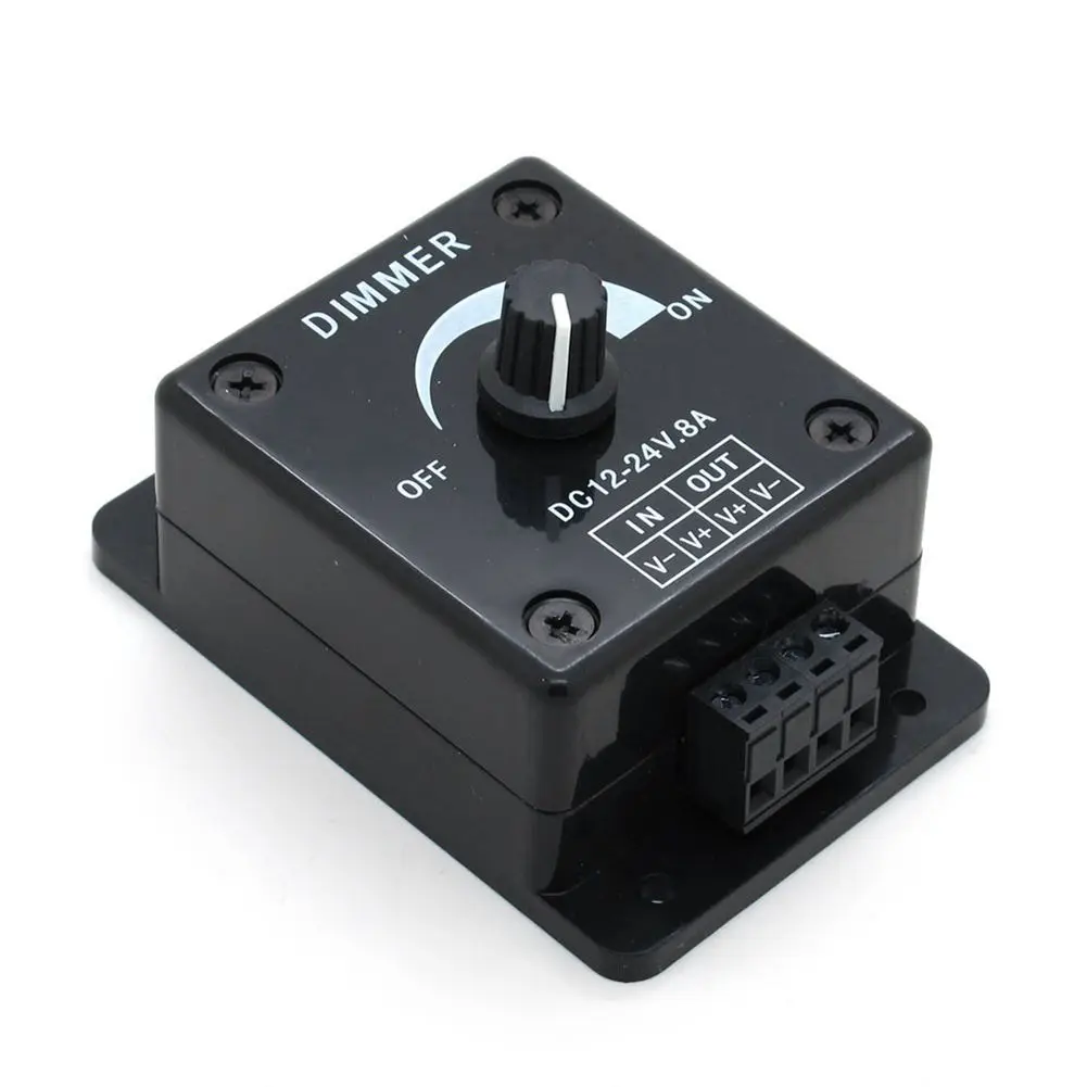 LICG черный светодиодный диммер DC 12V 24V 8A Регулируемая яркость лампы полосы драйвер