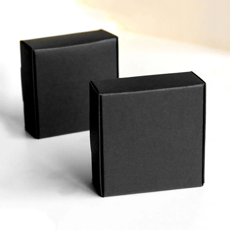 

100Pcs Kraft Paper Box Nice Kraft Box Packaging Box Small Size-Black