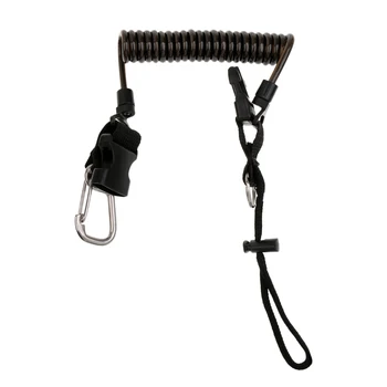 

Spiral Coiled Quick Release Buckle Scuba Snorkeling Diving Lanyard with Metal Snap Clip for Dive Outdoor Climbing Equiptment