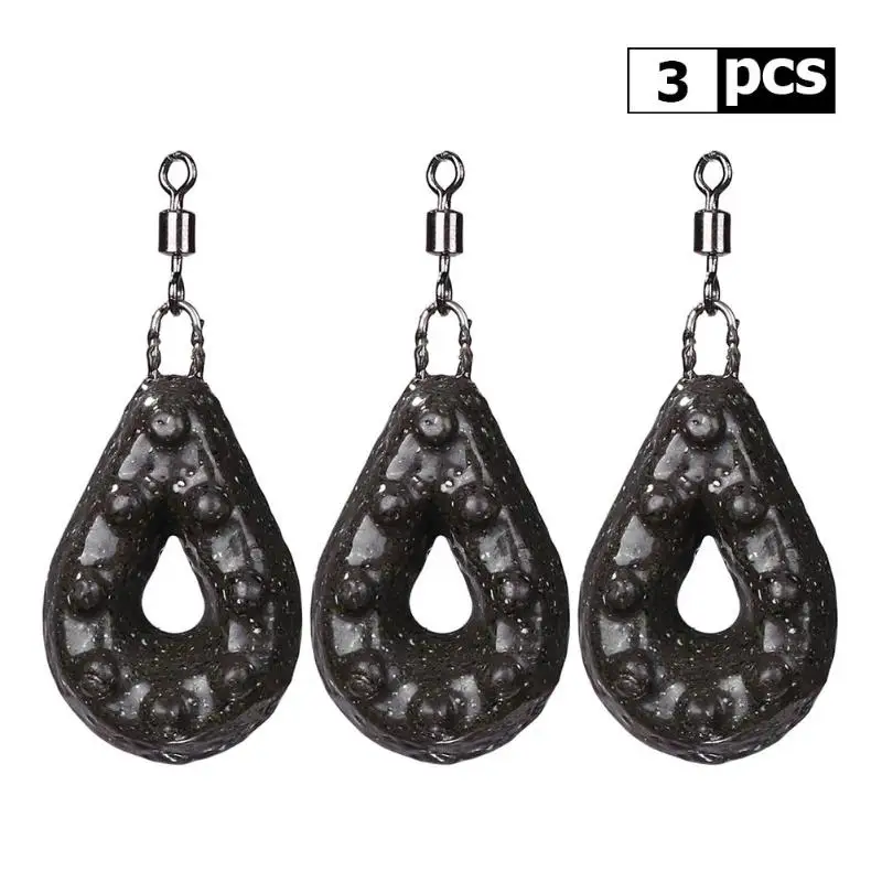 

3pcs/set Fishing Sinker 40G / 50G / 60G Lead Water-shape Drop Weight for Carp Fishing Tackle Accessory