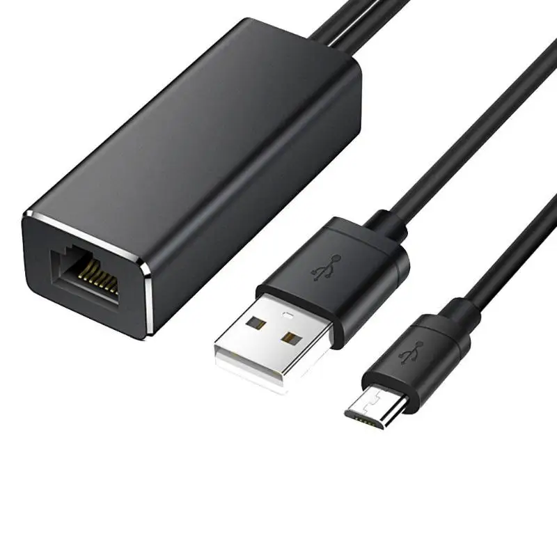 ALLOYSEED JP-S7 Ethernet Adapter Micro USB to RJ45 10/100Mbps Network Card for Fire TV Stick Chromecast