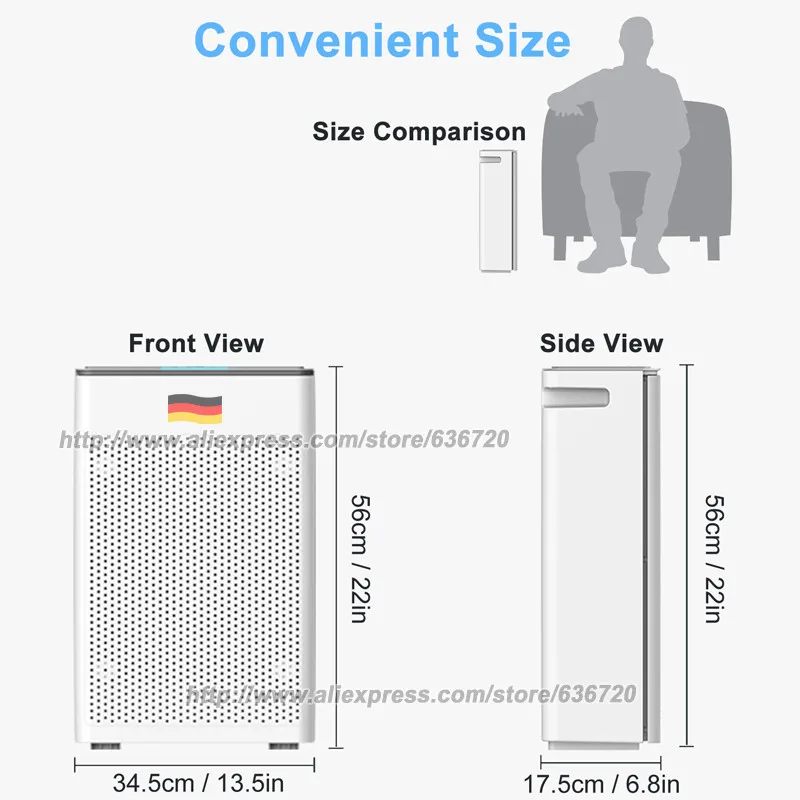 Очиститель воздуха для дома с настоящим HEPA фильтром, очиститель воздуха для большой комнаты, аллергии, домашних животных, курильщиков, дыма, пыли, устранения запаха
