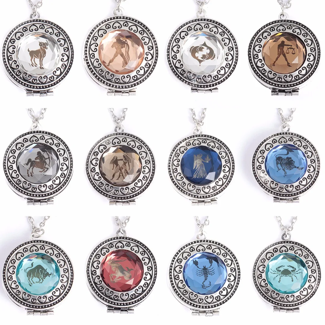 Hot Fashion Charms Unisex 12 Constellation Zodiac Sign Pendant Necklace