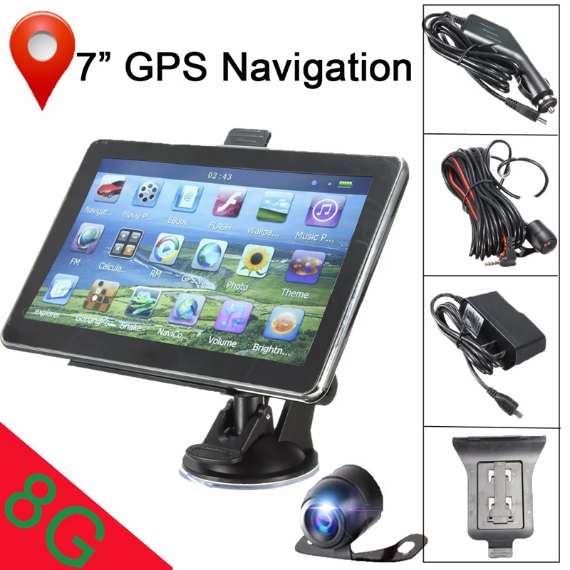 KROAK Автомобильная навигационная система 7 дюймов GPS HD беспроводная камера заднего