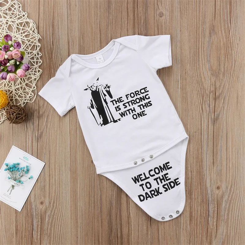 Star War Newborn Kid Baby Boy Girl Funny Jumpsuit Bodysuit Clothes Outfit Jumpsuit Bodysuit Cartoon Short Sleeve Cotton Clothes