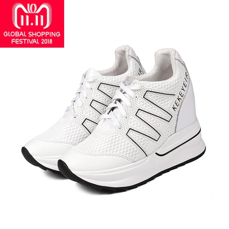 

{Zorssar} Fashion sneakers Ankle Boots High Heel Women Platform shoes 2019 spring Autumn casual Height Increasing Ladies Booties