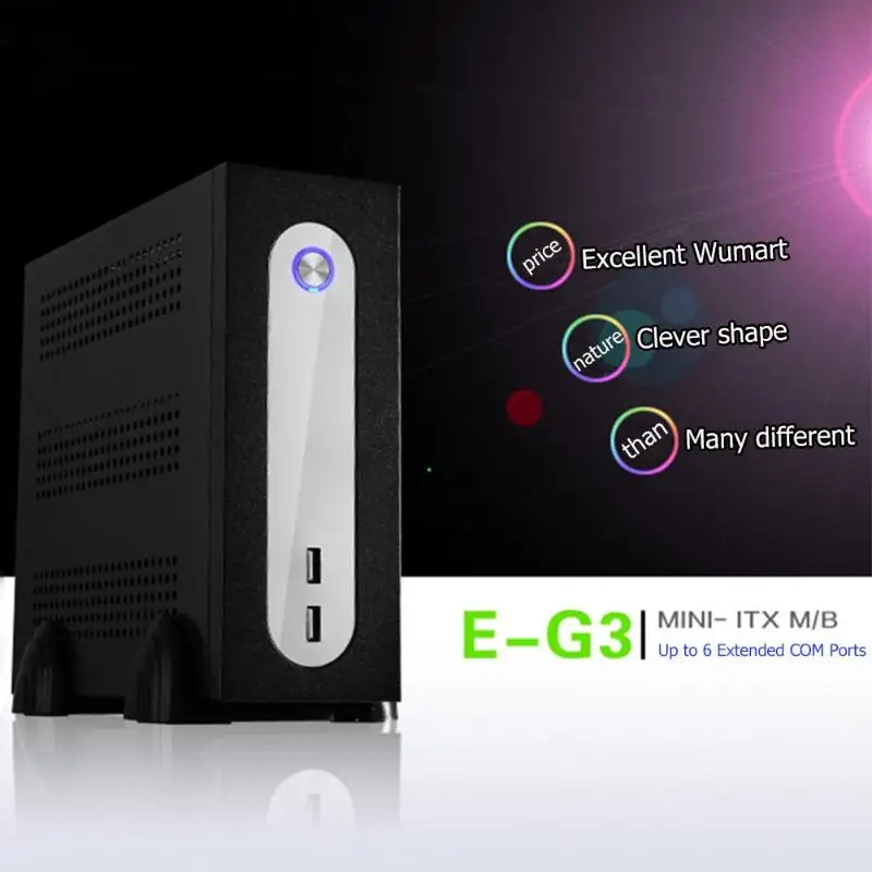 E-G3 PC чехол мини ITX сервера башня 6xcom встроенный Порты и разъёмы SGCC компьютер чехол шасси ПК для универсальная материнская плата ПК чехол