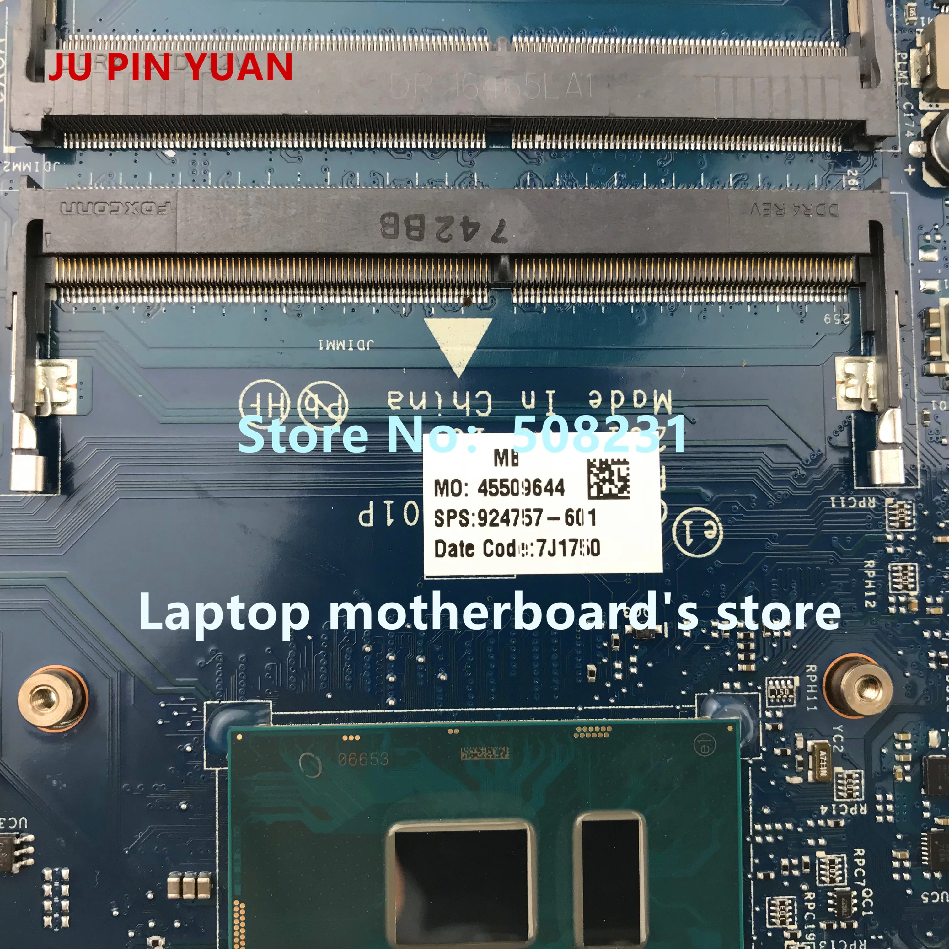 جو دبوس يوان 924757-601 LA-E801P محمول لوحة رئيسية لأجهزة HP محمول 15-BS 15T-BS الكمبيوتر الدفتري 530 2 جيجابايت i7-7500U اختبار بالكامل