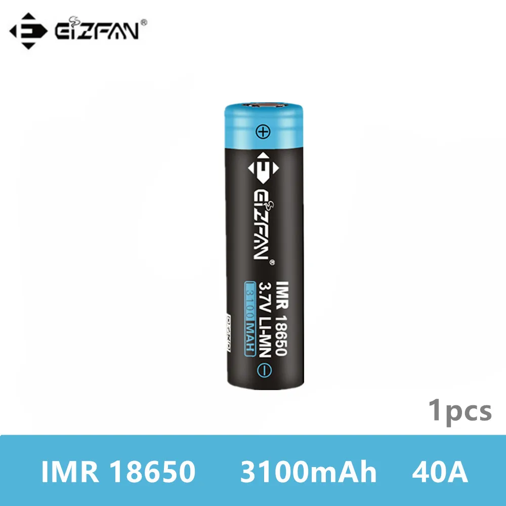 

EIZFAN IMR 18650 IMR18650 3100mAh 40A EFAN E Cigarette rechargeable Battery for SMOK Alien Joyetech Eleaf Tesla Invader Vape Mod