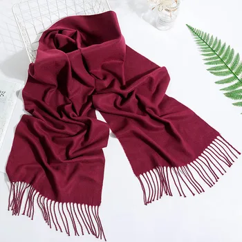 

LNRRABC Winter Women's Scarf Cape Femme Cashmere Warm Scaeves Shawl For Women Fashion Solid Tassel Women Scarf Pashmina