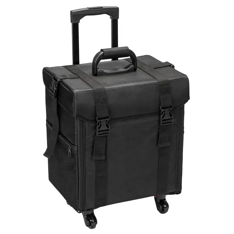 

2-in-1 Professional Cosmetic Bag Travel Storage Cosmetic Case Cosmetics Storage Box Drawbar Universal Wheels Large Capacity