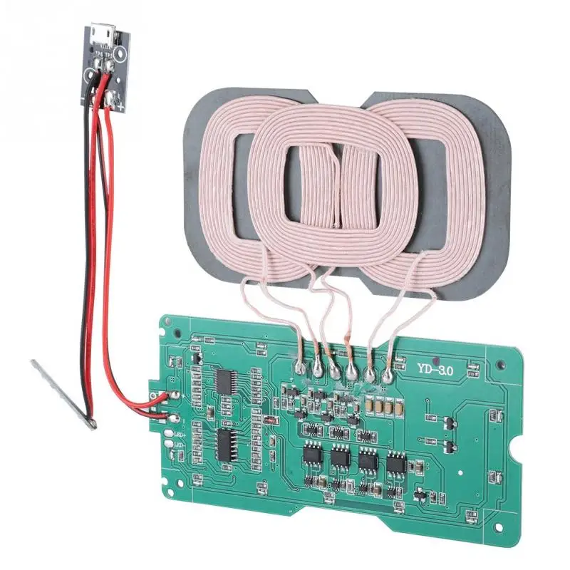 DIY QI стандарт 3 катушки беспроводной зарядки передатчик печатная плата модуля катушки зарядное устройство