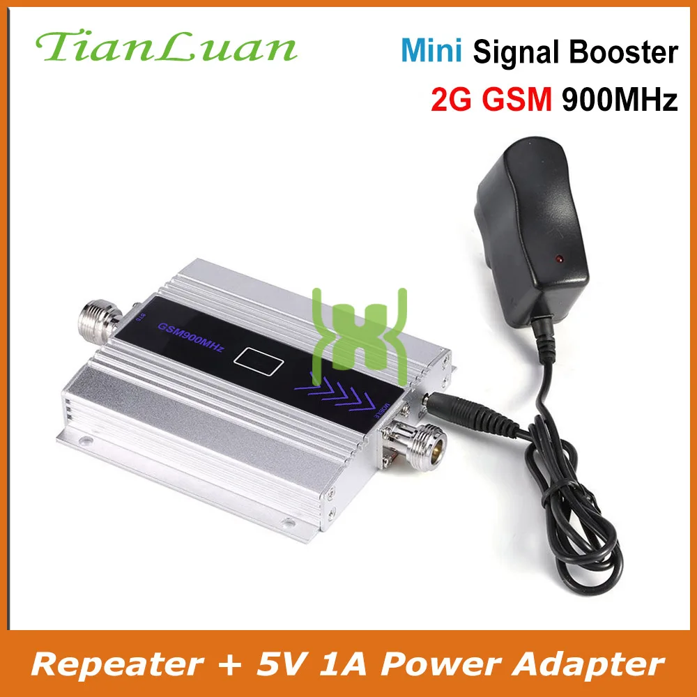 Cena TianLuan Mini GSM 900Mhz wzmacniacz sygnału telefonu GSM regenerator sygnału 2G wzmacniacz sygnału telefonii komórkowej + zasilanie wyświetlacz LCD