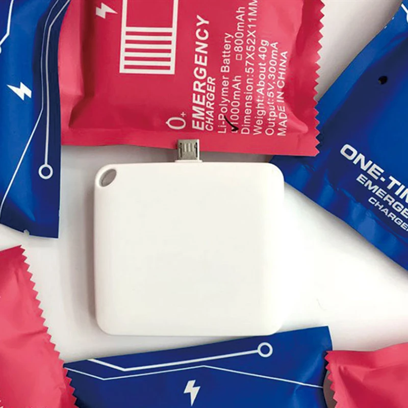 Universal DC 5V 1A Portable Disposible 1000mAh Power Bank Emergency Power Supply Use Charger For Samsung S8 For Iphone Charger