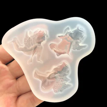 

DIY crystal mold Angel pendant with little angel combinations Silicone Mold Mould For Epoxy Resin Jewelry Making Hand Craf