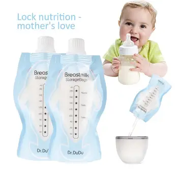 

180ml 30pcs Milk Freezer Bags Mother Milk Baby Food Storage Breast Milk Storage Bag BPA Free Baby Safe Feeding Bags Feeding