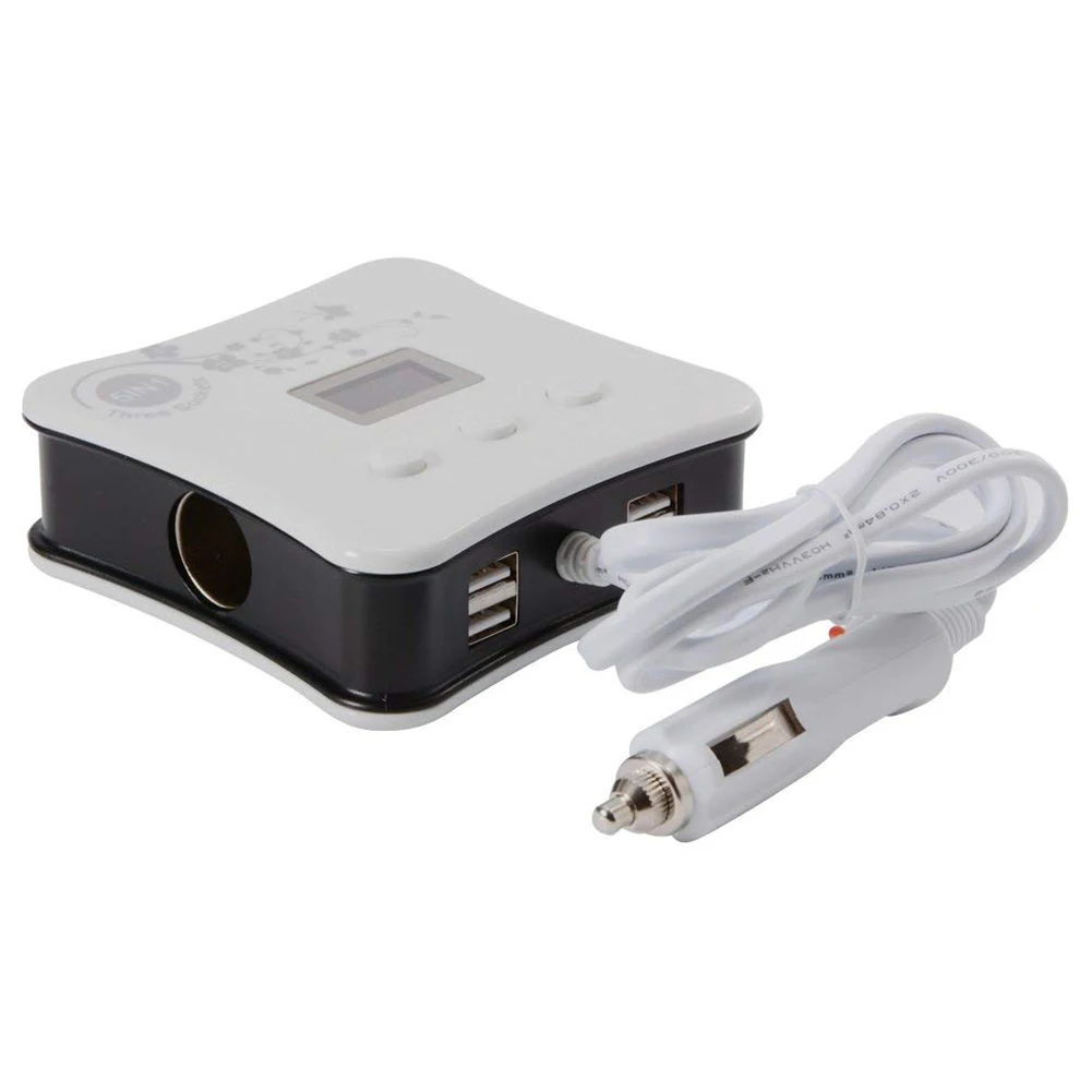 1 до 3 разветвитель автомобильного прикуривателя + 4 Порты usb Зарядное устройство