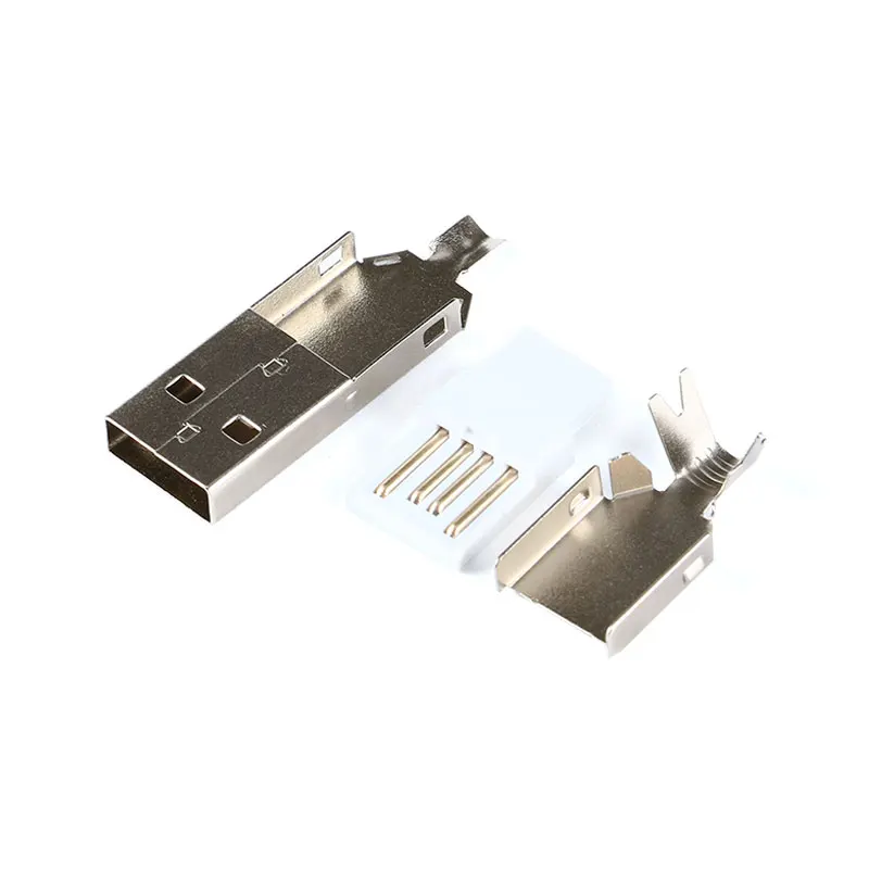 USB хвостовый зарядный разъем 3 в 1 металлические детали DIY тип А металлический