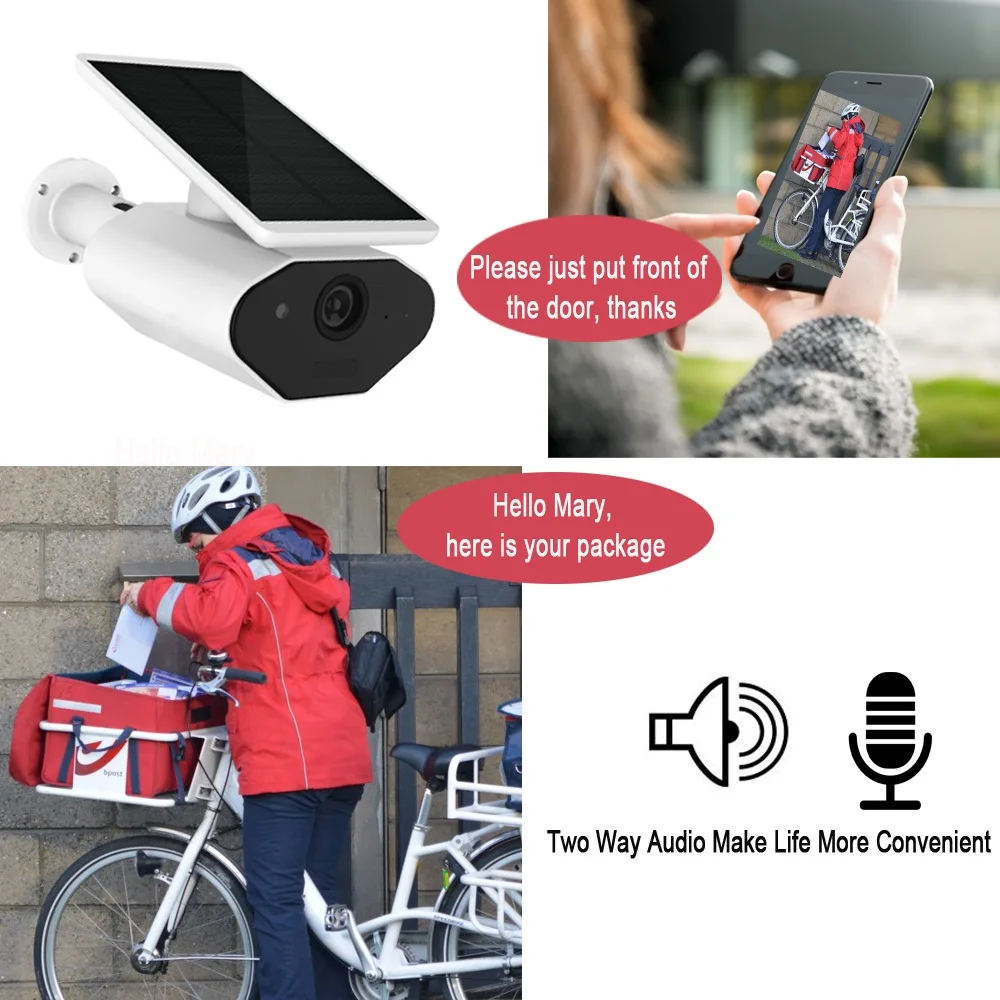 Беспроводная ip камера CTVMAN с питанием от солнечной батареи 1080P Wi Fi 2 МП PIR