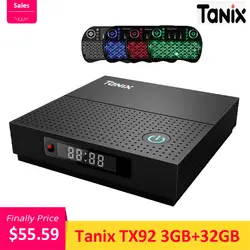 Tanix TX92 ТВ приставка Android 7,1 приставка Amlogic S912 Восьмиядерный Bluetooth Max 3g 32G Смарт ТВ приставка