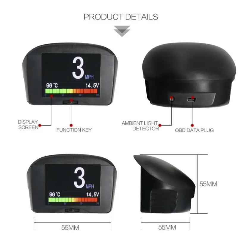 VODOOL X50 Plus Многофункциональный Автомобильный OBD HUD Дисплей на голову система