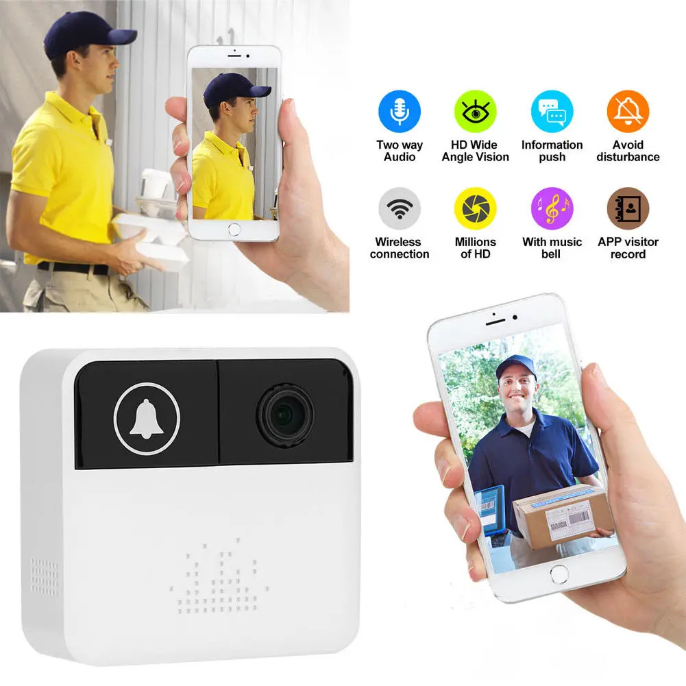 Smart беспроводной wifi-звонок HD камера ИК Видео телефон домофон домашней безопасности
