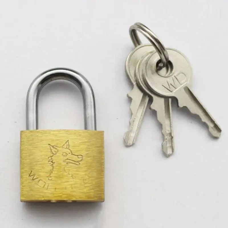 

Copper Padlock With 3 Keys Brass Padlock Wolf Head Travel Luggage Suitcase Gate Lock 20mm 25mm 30mm 40mm