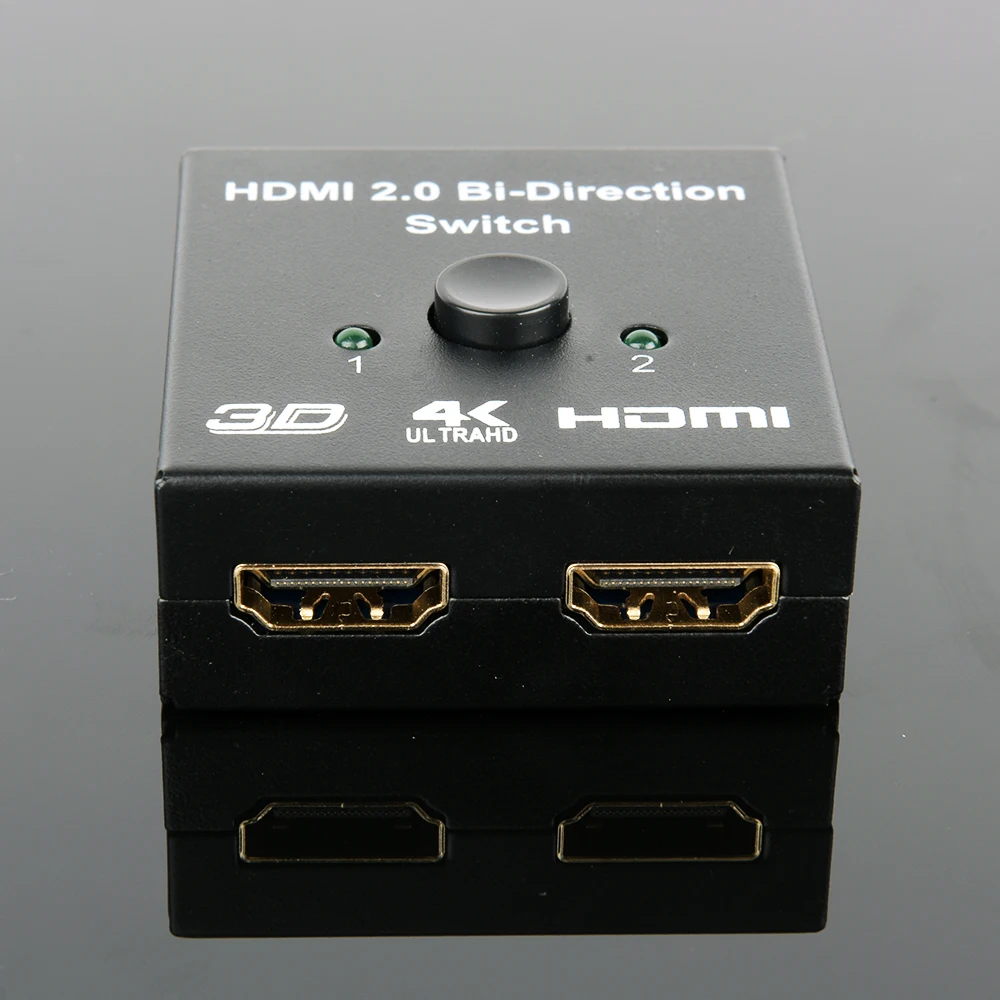 

HDMI Switch Bidirectional HDMI Splitter 1 In 2 Supports 4K 3D 1080P HD Plug And Play Manual HDMI For Xbox PS4 Blu-Ray Player DVD