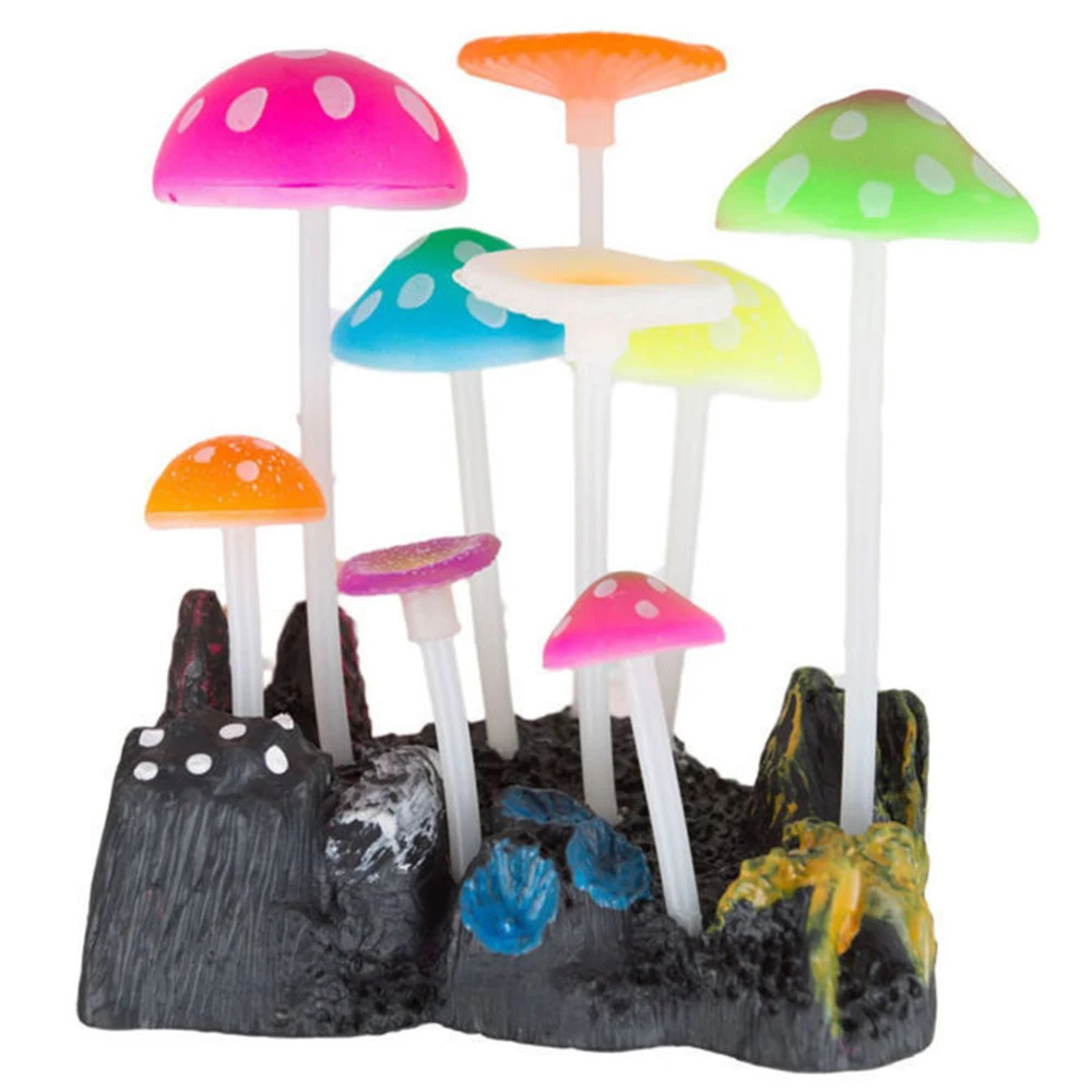 

1pcs Aquarium Artificial Mushroom Fish Tank Landscaping Plants Decoration for Water Tank Plant Ornament