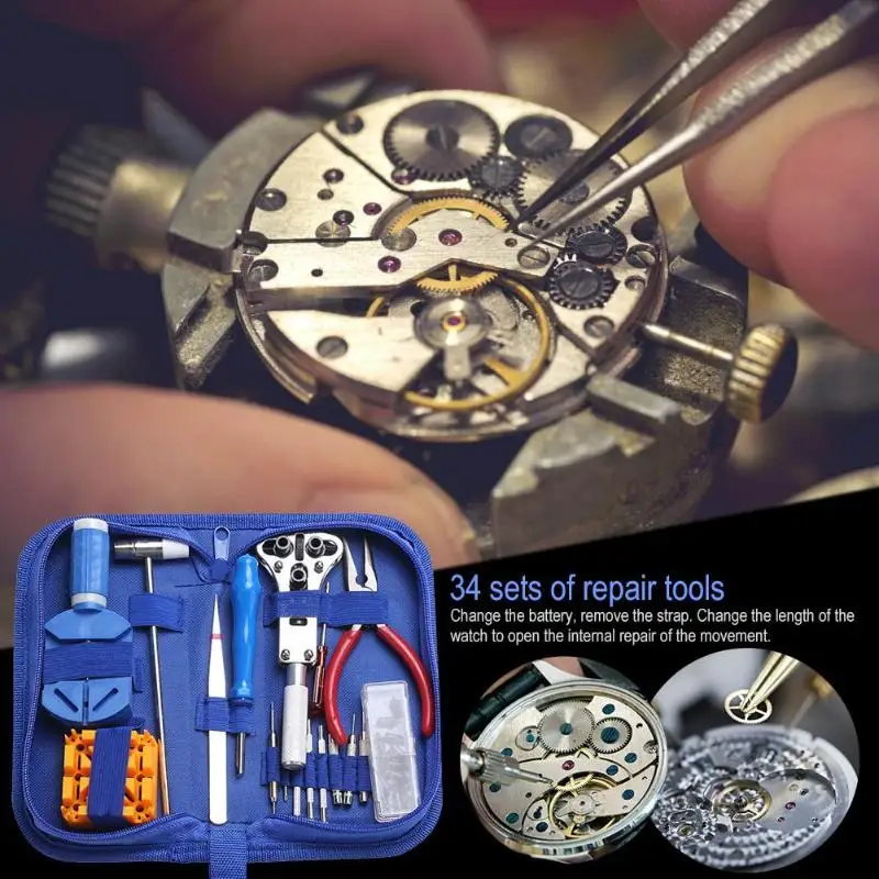 34pcs/set Watch Repair Tools Clock Watch Back Cover Remover Opener Screwdriver Watchmaker Tool Watch Repair Hand Tools Set 34pcs/set Watch Repair Tools Clock Watch Back Cover Remover Opener Screwdriver Watchmaker Tool Watch Repair Hand Tools Set