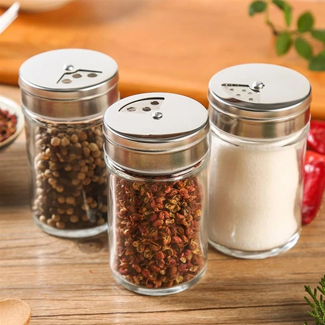 1PC Glass Kitchen Pepper Spice Shaker Salt Seasoning Can Cruet