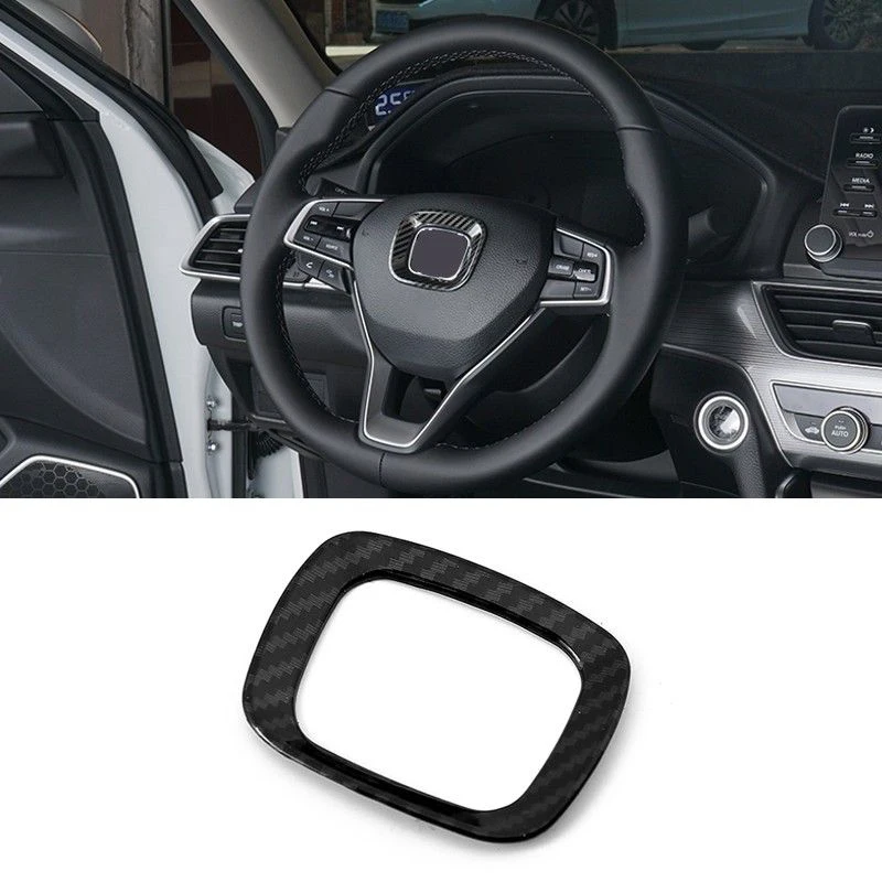 

Carbon Fiber ABS Steering Wheel Trim Cover For Honda Accord 10th 2018 Auto Parts
