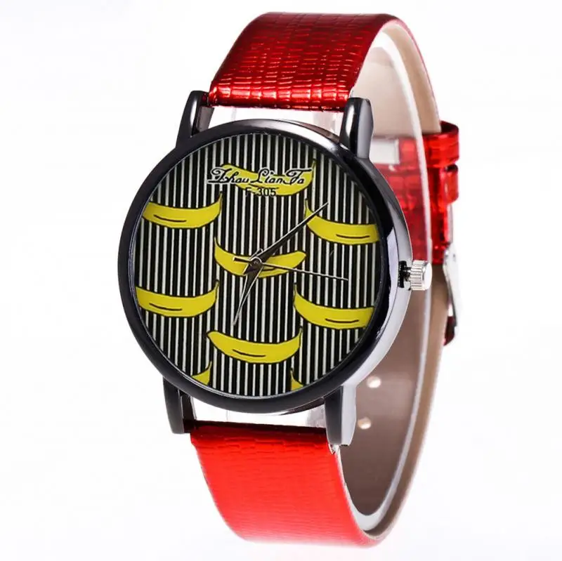 Zhoulianfa PU Кожаный ремешок кварцевые часы Банановая кожа циферблат повседневные часы для пары