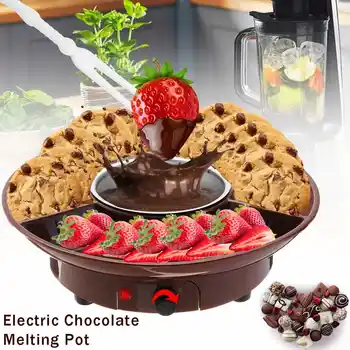 

230V 50Hz 260ml Electric Melting Pot Chocolate Fondue Maker Candy Dessert Cheese Fountain Boiler ABS+Stainless Steel Adjustable