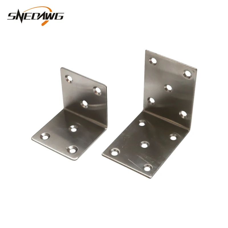 

2pcs Stainless Steel Corner Bracket Furniture L Type Bracket 40x40/50x50/70x70mm 90 Degree Corner Bracket for Cabinet Table Bed