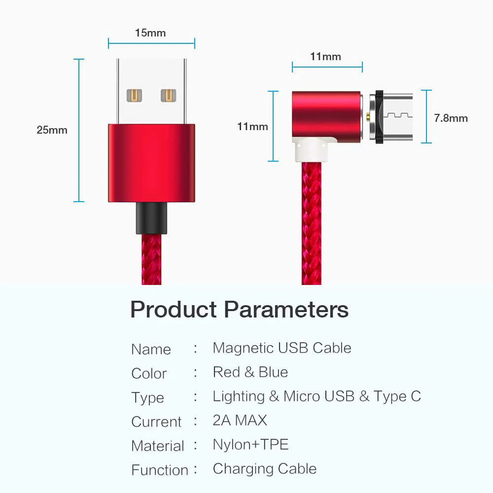Магнитный кабель Micro USB Type C в оплетке для iPhone|Кабели мобильных телефонов| |