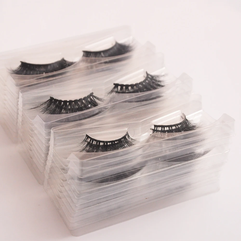 

50 pairs/pack 3d mink lashes wholesale mix mink eyelashes faux cils fake full strip with tray no packaging box eye lashes vendor