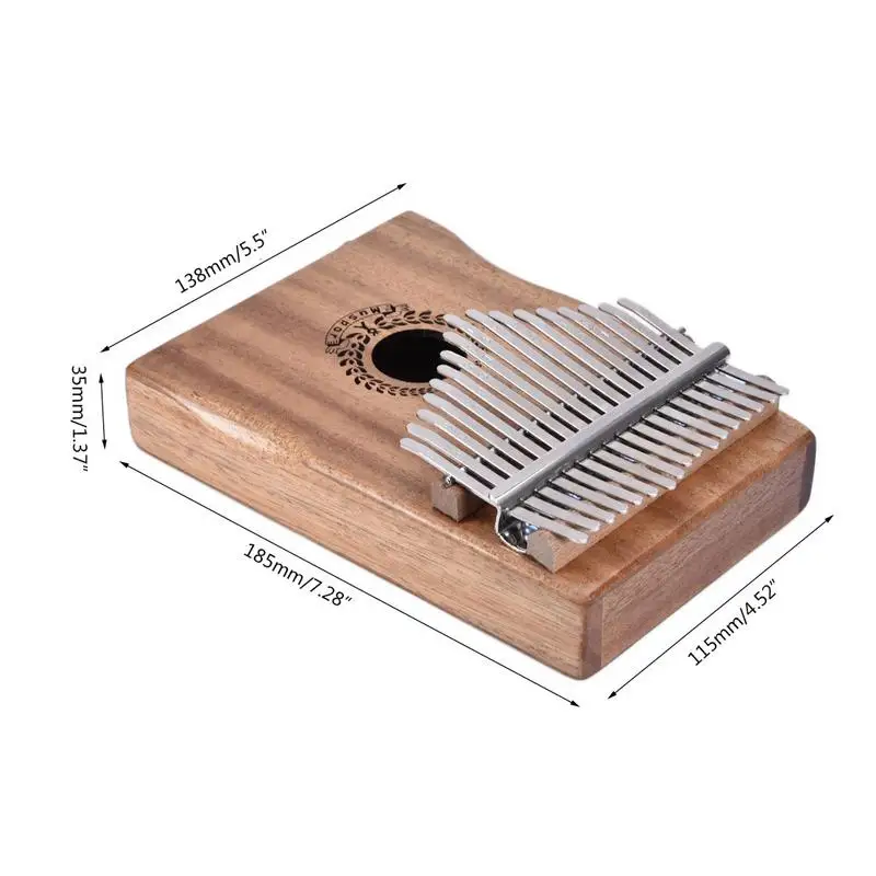 Электрический датчик Kalimba Mbira с 17 клавишами из красного дерева для большого
