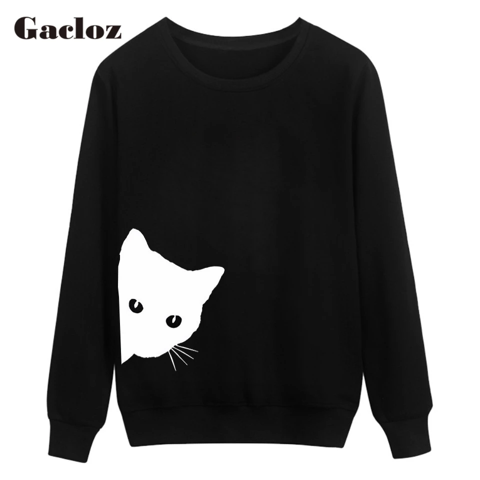 Gacloz Cat глядя сбоку 3D принт Для женщин повседневные кофты толстовки для девушек