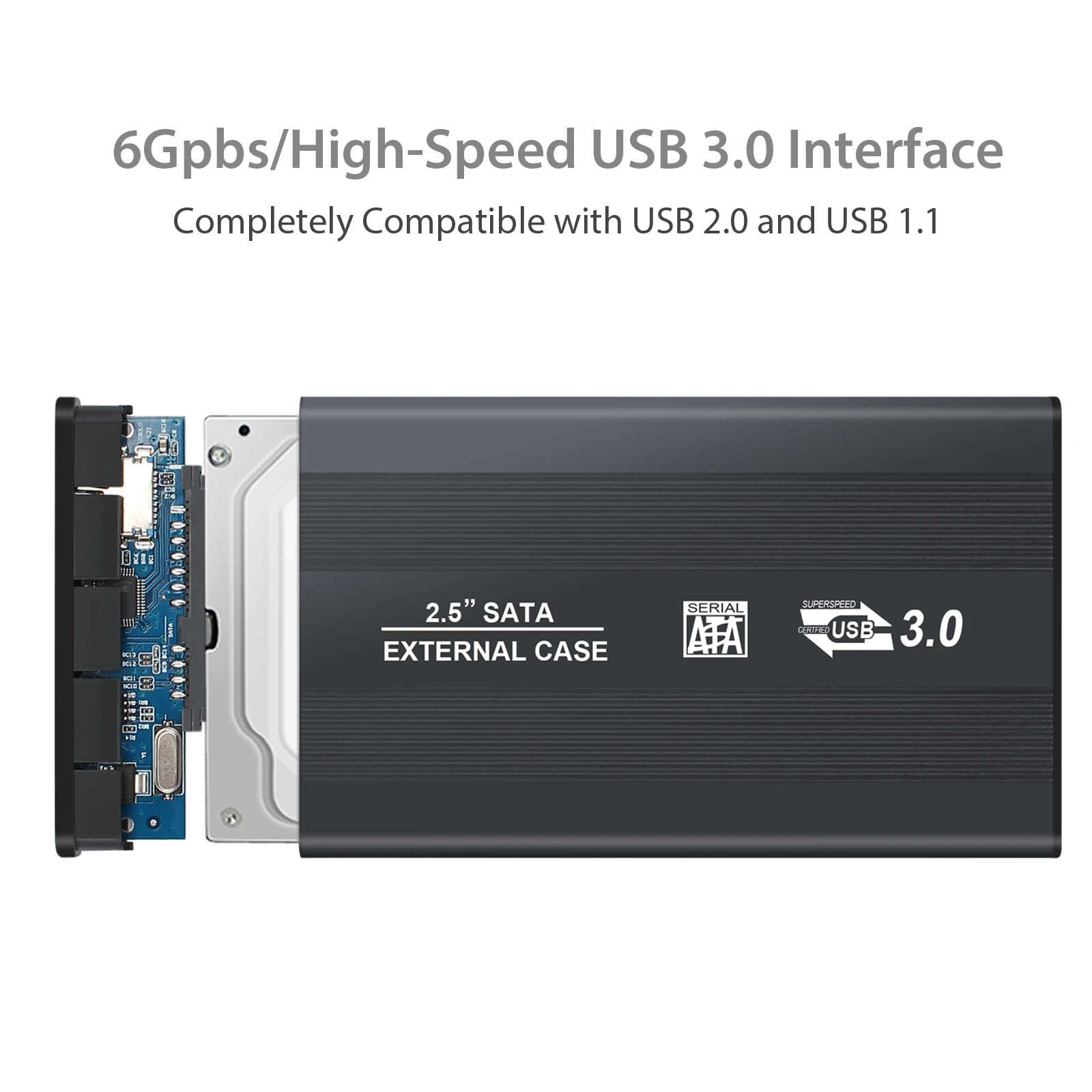 Корпус для внешнего жесткого диска Neoteck USB 3 0 2 5 дюйма SATA HDD SSD совместим с