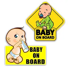Автомобильная наклейка, милая мультяшная Детская на доске, детская питьевая Молочная Наклейка, цветная Светоотражающая Предупреждение ющая наклейка, водонепроницаемая
