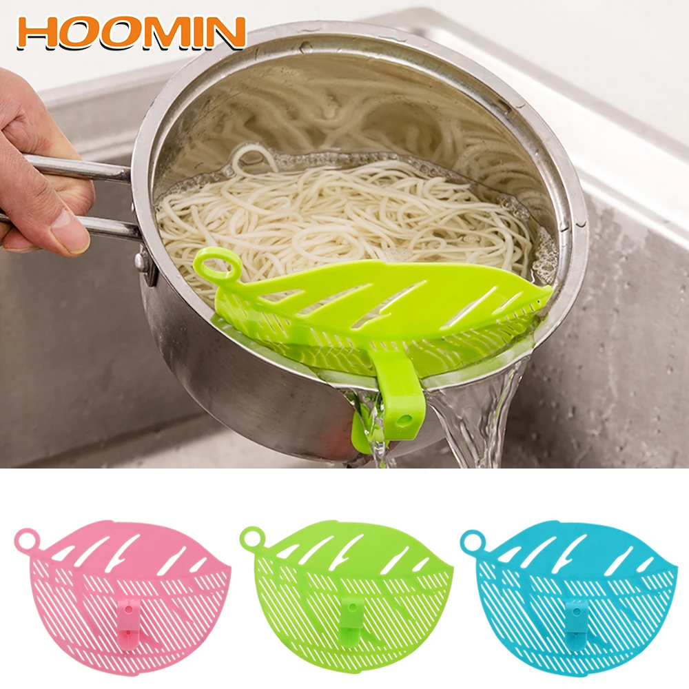 

HOOMIN Rice Cleaning Strainer Drain Board Baffle Snap-type Sieve Beans Peas Washing Filter Leaf Shape Rice Wash Filtering Gadget