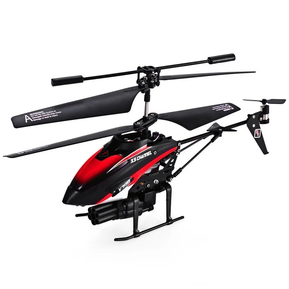 WLToys V398 Missile Launching Built-in Gyro Infrared RC Helicopter 3.5 Channel Remote Control Helicogyro With Gyro Green Red