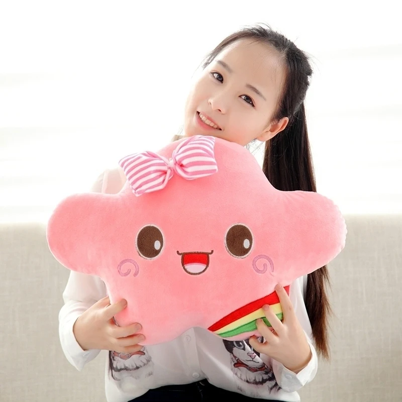 40 см * 30 Kawaii улыбающееся лицо облако плюшевая подушка игрушки мягкие Облако