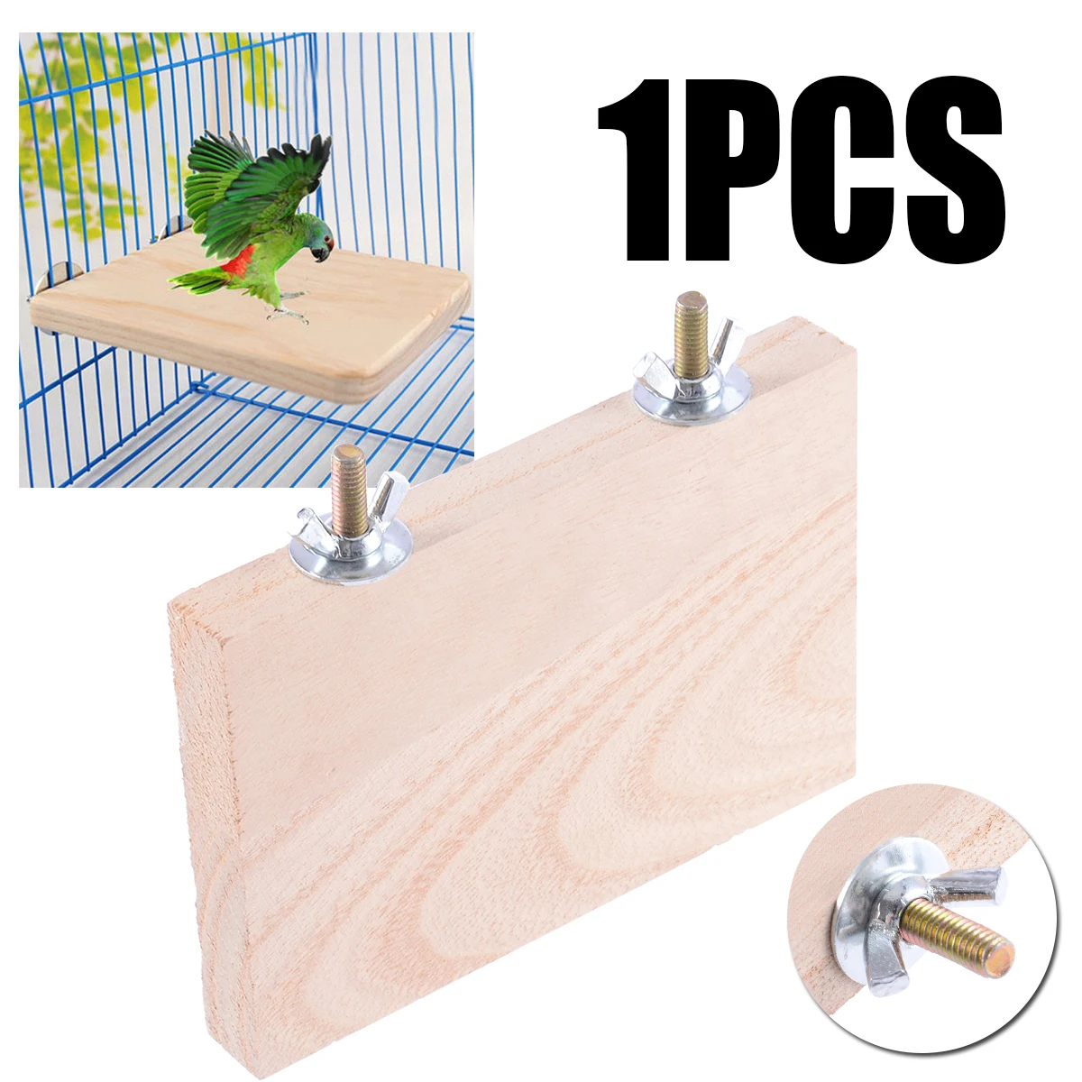 Pet Parrot Wood Stand Platform Rack Toy Hamster Branch Perches Bird