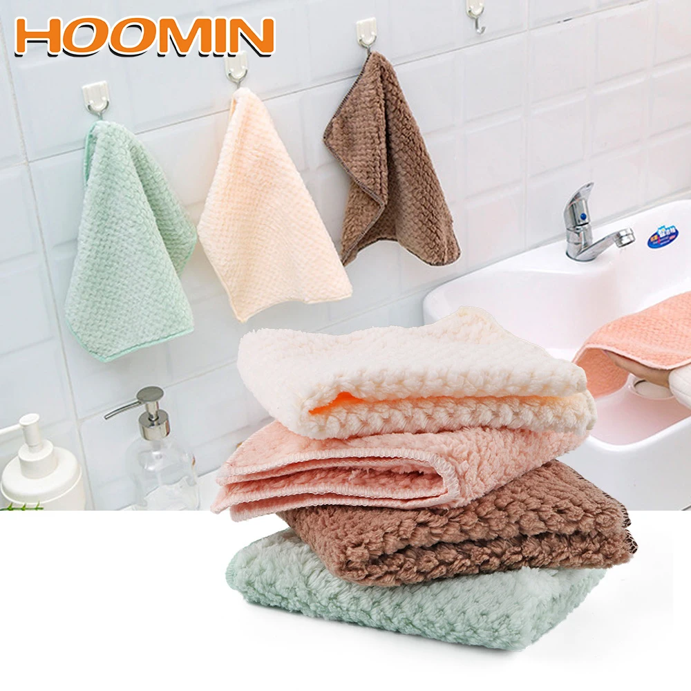 

HOOMIN Wipe Table Washing Towel Super Absorbent Cleaning Cloth Kitchen Dishclout Nonstick Oil Kitchen Tableware Dish Cloth