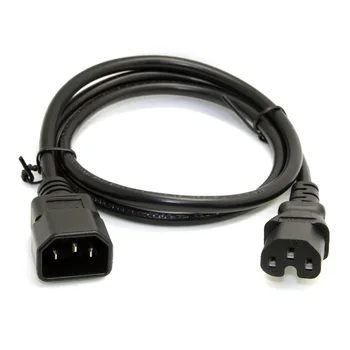 

10pcs/lot CY IEC 320 C14 Male to C15 Female Power Extension Cable for Kettle Plug 100cm