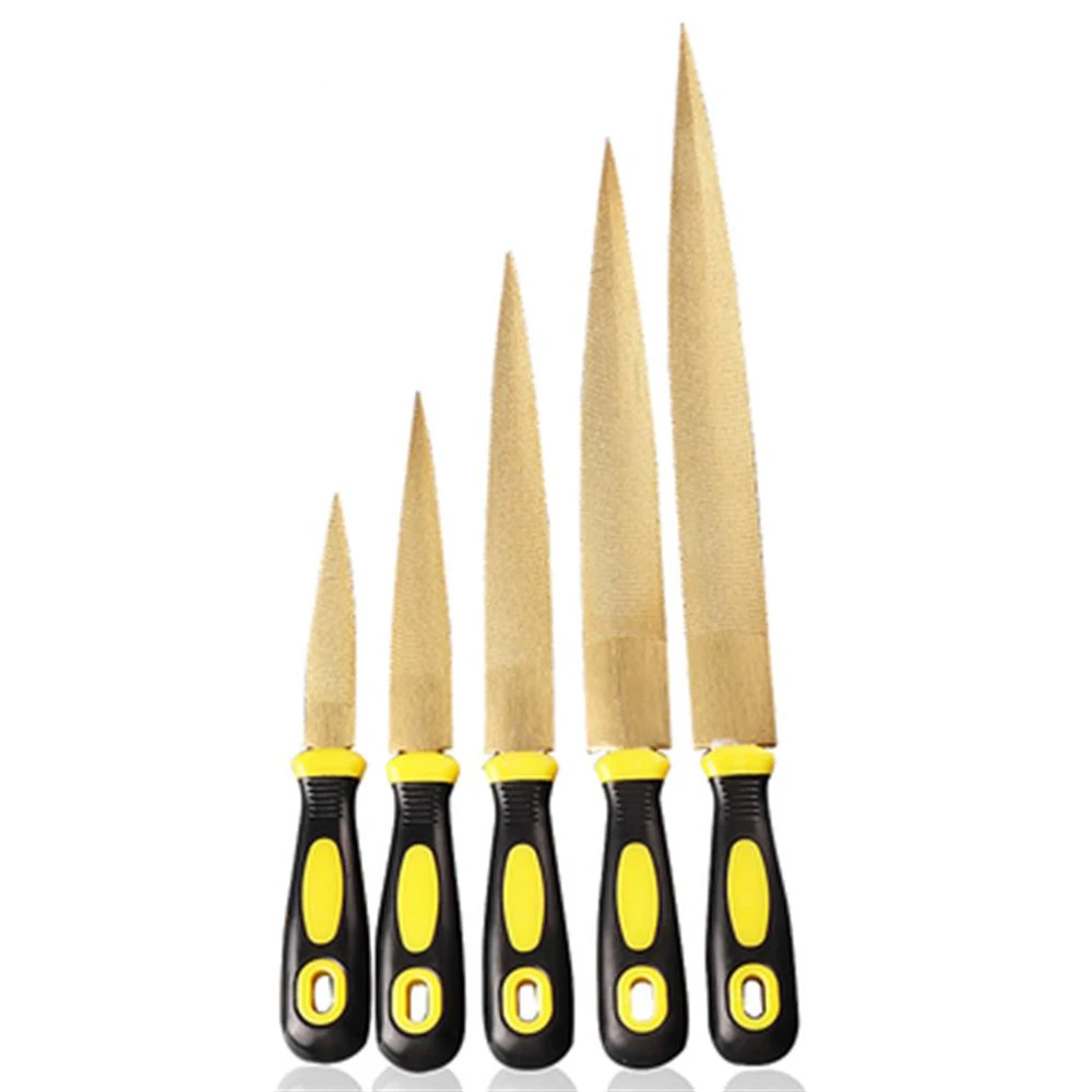 

Shina Woodworking Golden Tapered Wood Rasp File With Rubber Handle Fine Teeth Carving