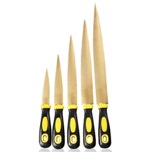 Shina Woodworking Golden Tapered Wood Rasp File With Rubber Handle Fine Teeth Carving